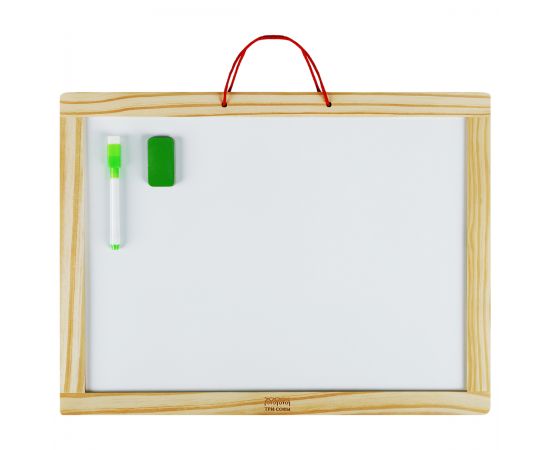 Доска двусторонняя ТРИ СОВЫ, меловая/магнитно-маркерная, А3, настенная (в комплекте маркер, мелки, губка, набор магнитов) MMD_49198