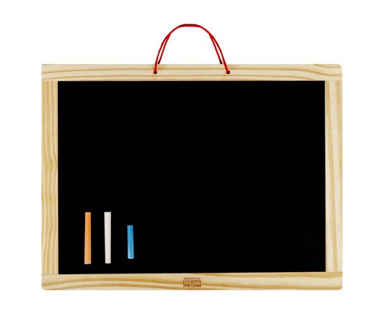 Доска двусторонняя ТРИ СОВЫ, меловая/магнитно-маркерная, А3, настенная (в комплекте маркер, мелки, губка, набор магнитов) MMD_49198