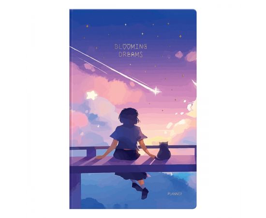 Планер недатированный, 32л., 135*210мм, на скобе MESHU "Blooming dreams", матовая ламинация, голографическая фольга MS_53286