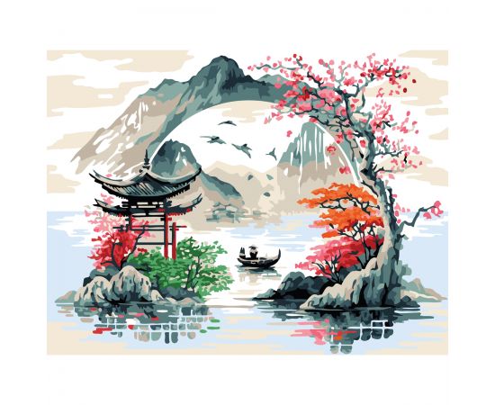 Картина по номерам на картоне ТРИ СОВЫ "Китай", 30*40, с акриловыми красками и кистями КК_53800