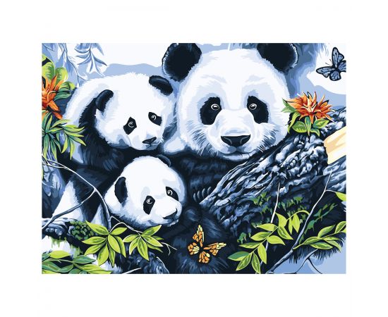 Картина по номерам на холсте ТРИ СОВЫ "Панды", 40*50, с акриловыми красками и кистями КХ4050_53904