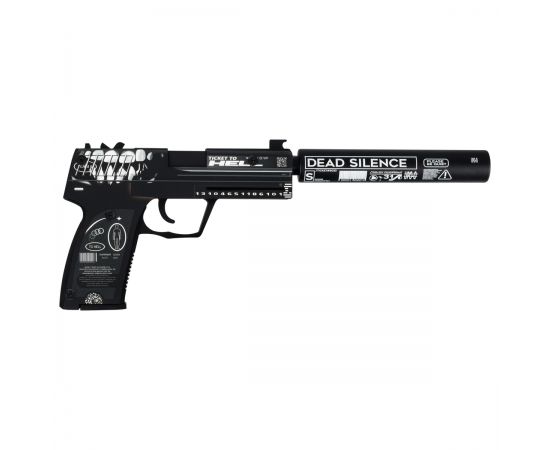 Пистолет деревянный ТРИ СОВЫ USP-S, серия легендарный, "Билет в темноту", подложка ХДФ с европодвесом, термоусадка ПД1ЮС001