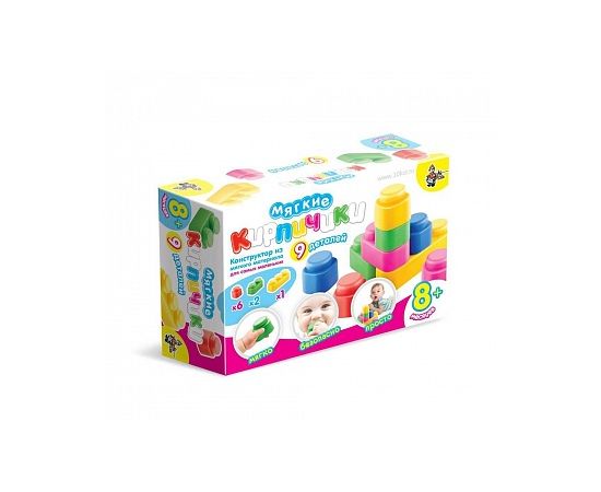 Мягкие кирпичики. Конструктор для самых маленьких. 9 деталей 01582 01582