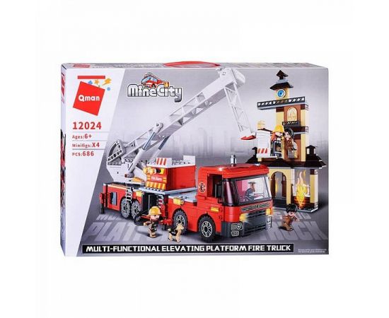 Конструктор 12024 686 дет Multi-flinctional elevating platform fire truck 12024