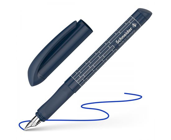 Ручка перьевая Schneider "Easy navy" синяя, 1 картридж, грип, темно-синий корпус 162058