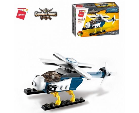 Конструктор Qman Helicopter Hawk 1801-3. (Combat Zones. Серия Air-Cushion) 48 деталей 1801-3