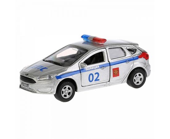 Машина металл FORD FOCUS ХЭТЧБЕК ПОЛИЦИЯ 12 см, двери, багаж, инерц 266067 266067