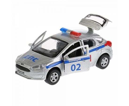 Машина металл FORD FOCUS ХЭТЧБЕК ПОЛИЦИЯ 12 см, двери, багаж, инерц 266067 266067