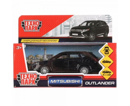 Машина металл MITSUBISHI OUTLANDER 12 см, двери, багаж, инерц, черный, 273059 273059