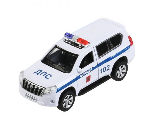 Машина металл TOYOTA PRADO ПОЛИЦИЯ 12 см, двери, багаж, инерц, белый 298711 298711