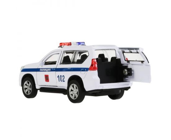 Машина металл TOYOTA PRADO ПОЛИЦИЯ 12 см, двери, багаж, инерц, белый 298711 298711