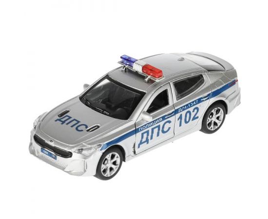 Машина металл KIA STINGER ПОЛИЦИЯ, 12 см, двери, багаж., инерц, сереб 325406 325406