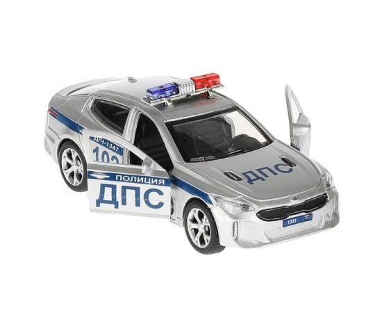 Машина металл KIA STINGER ПОЛИЦИЯ, 12 см, двери, багаж., инерц, сереб 325406 325406