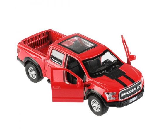 Машина металл FORD F150 RAPTOR 12 см, двери, багаж, инерц, красный 326431 326431