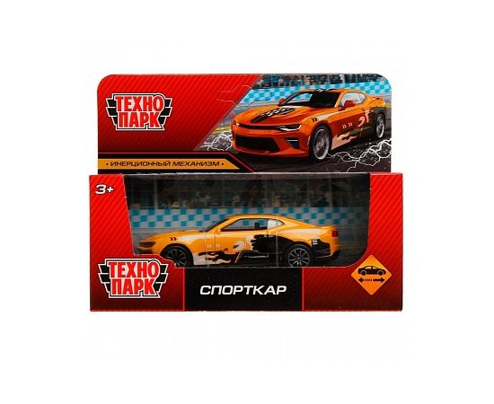Машина металл СПОРТКАР Камаро желтый, 11 см, инерция, кор 336990 336990
