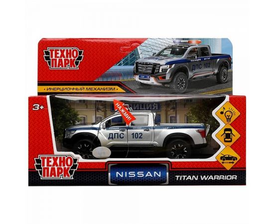 Машина металл свет-звук NISSAN TITAN ПОЛИЦИЯ 12,5 см, двери, баг, инер 338540 338540