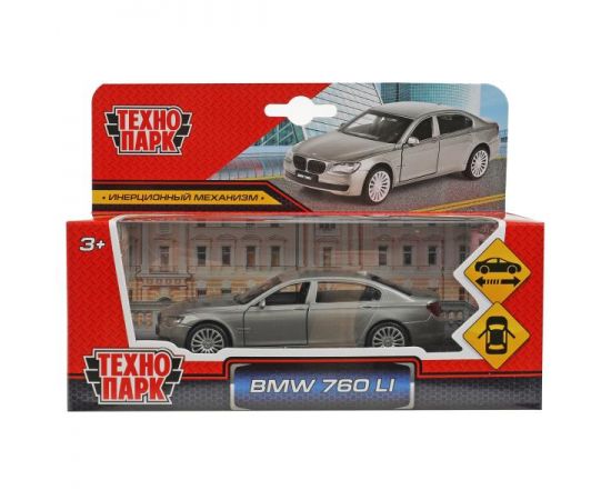 Машина металл BMW 760 li, 11,4 см, двери, инерция, темно-серый 350618 350618