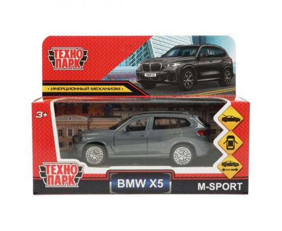 Машина металл BMW X5 M-SPORT 12 см, двери, багаж, инерц, мокрый асфальт 359073 359073