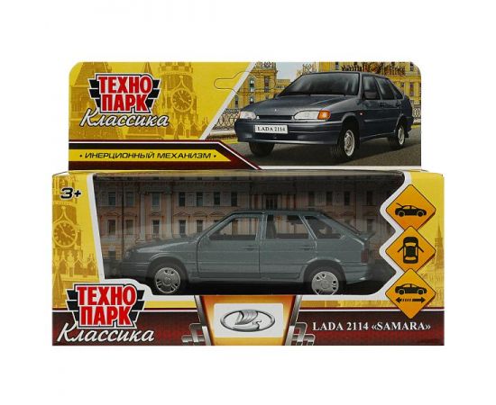 Машина металл LADA -2114 "SAMARA" 12 см, двер, баг, ин, мокрый асфальт 360180 360180