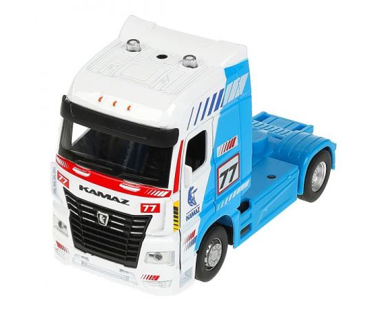 Машина металл KAMAZ ТЯГАЧ СПОРТ 14 см, двери, инерц, синий 360878 360878