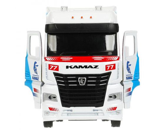 Машина металл KAMAZ ТЯГАЧ СПОРТ 14 см, двери, инерц, синий 360878 360878