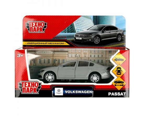 Машина металл VOLKSWAGEN PASSAT 12 см, двер, багаж, инерц, темно-серый 362989 362989