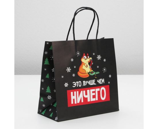 Пакет подарочный «Это лучше, чем ничего», 22 × 22 × 11 см   6249088 6249088