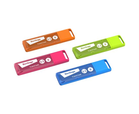 Грифели для механических карандашей Berlingo, 12шт., 0,5мм, B BSg_12003