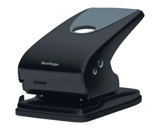 Дырокол Berlingo "Office Soft" 65л., металлический, черный, с линейкой DDm_65168