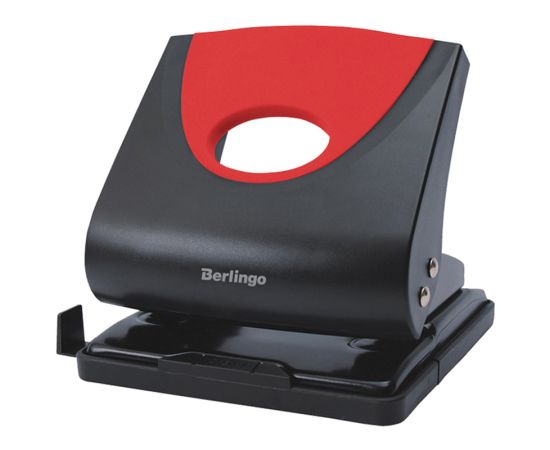 Дырокол Berlingo "Office Soft" 30л., пластиковый, красный, с линейкой DDp_30163