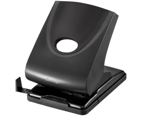 Дырокол Berlingo "Office Soft" 40л., пластиковый, с фиксатором, черный, с линейкой DDp_40161
