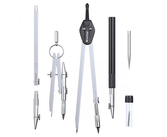 Готовальня Berlingo "Expert", 7 предметов, циркуль 135мм, пластиковый футляр DS_00707