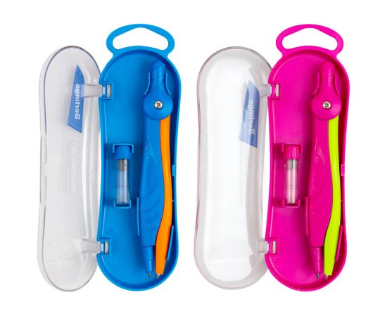 Готовальня Berlingo "Supertwist", 2 предмета, пластиковый циркуль 120мм, пластиковый футляр DS_10102