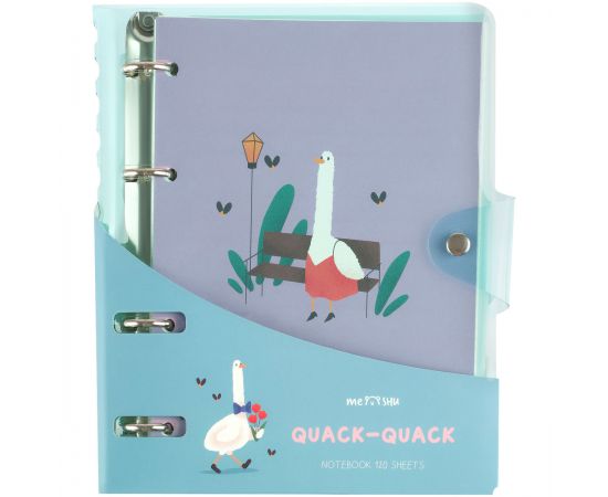 Тетрадь на кольцах 120л., А5, клетка MESHU "Quack-Quack", с пластиковой обложкой MS_50662