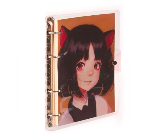 Тетрадь на кольцах 120л., А5, клетка MESHU "Neko", с пластиковой обложкой MS_50663