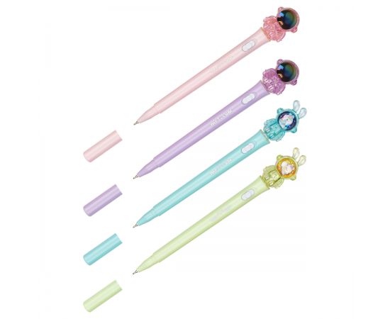 Ручка шариковая MESHU "Spaceheroes", светящаяся, синяя, 0,5мм, корпус ассорти MS_51315