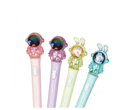 Ручка шариковая MESHU "Spaceheroes", светящаяся, синяя, 0,5мм, корпус ассорти MS_51315