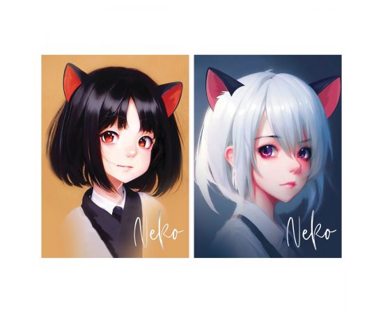 Блокнот А5 50л. на отрывной склейке MESHU "Neko", матовая ламинация, тиснение фольгой MS_54401