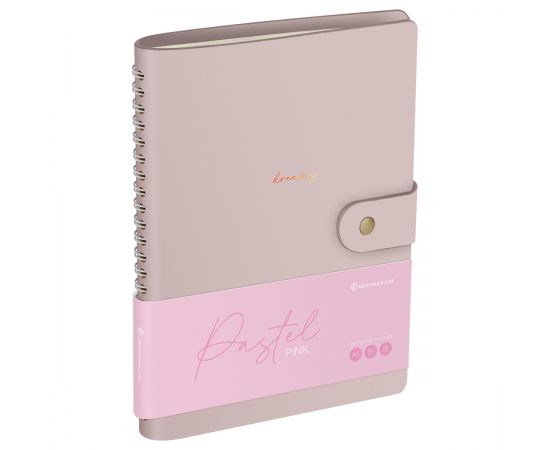 Записная книжка А5 96л. ЛАЙТ, кожзам, скрытый гребень, Greenwich Line "Pastel. Pink", блок в линию NA5_51412