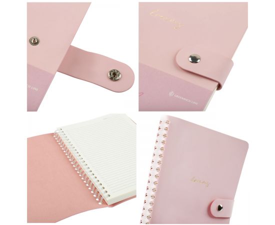 Записная книжка А5 96л. ЛАЙТ, кожзам, скрытый гребень, Greenwich Line "Pastel. Pink", блок в линию NA5_51412