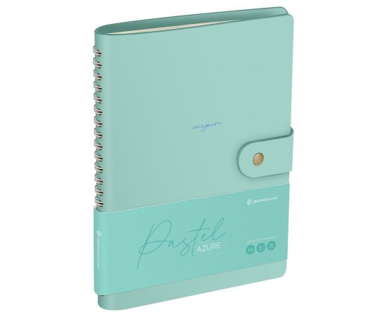 Записная книжка А5 96л. ЛАЙТ, кожзам, скрытый гребень, Greenwich Line "Pastel. Azure", блок в линию NA5_51416