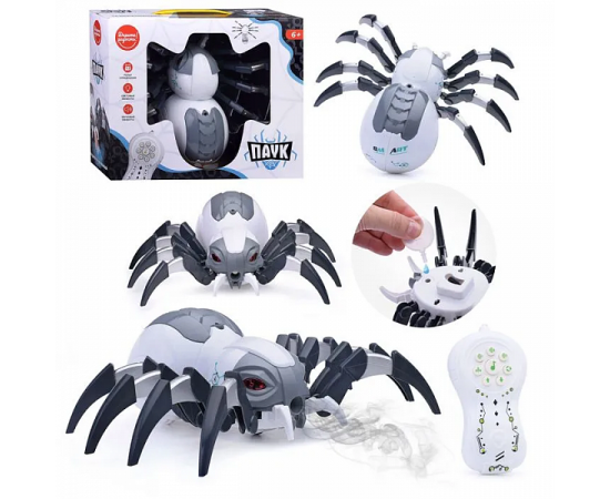 Паук радиоуправляемый, эффект дыма, световые и звуковые эффекты, цвет белый UT0072 UT0072