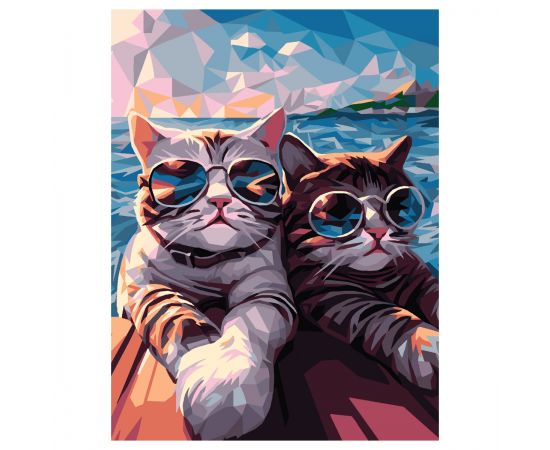 Картина по номерам на холсте ТРИ СОВЫ "Коты на отдыхе", 30*40, с акриловыми красками и кистями КХ3040_53873