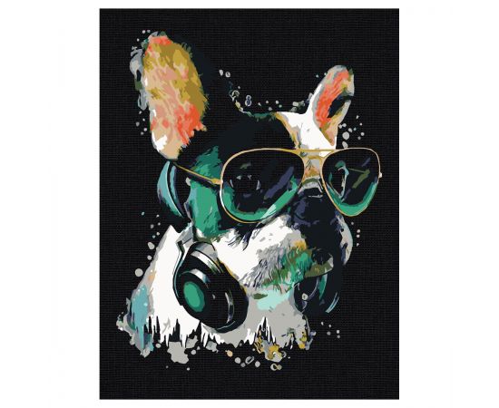 Картина по номерам на черном холсте ТРИ СОВЫ "Меломан", 30*40, c акриловыми красками и кистями КХп_48142