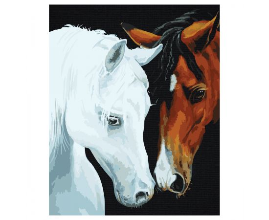 Картина по номерам на черном холсте ТРИ СОВЫ "Нежные чувства", 40*50, c акриловыми красками и кистями КХп_48168