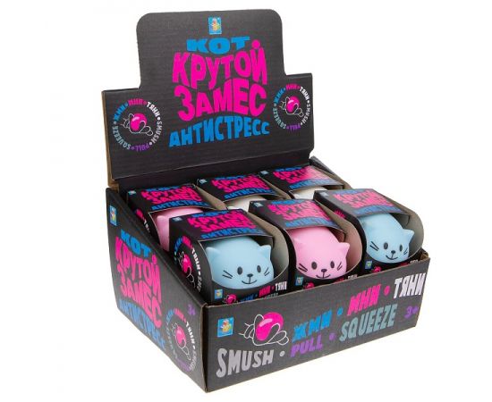 Крутой замес, 1toy Крутой замес, кот, 7см, 4 цвета Т20327 Т20327