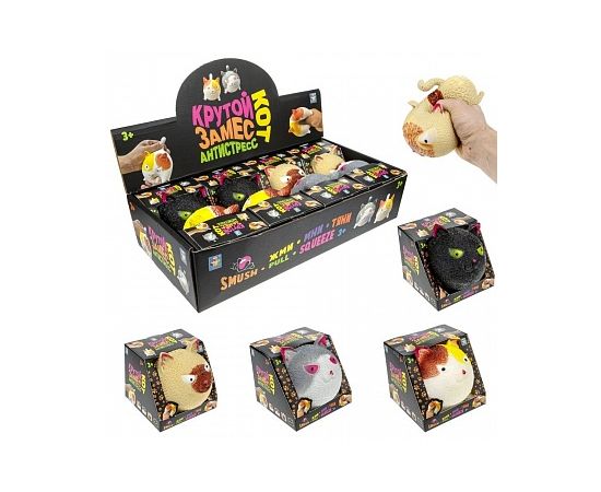 Крутой замес, 1toy Крутой замес, кот, 12*10см, 4 вида Т22485 Т22485