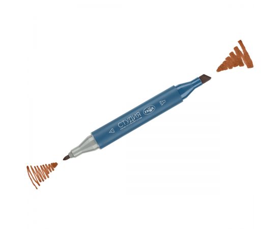 Маркер двусторонний для скетчинга Гамма "Студия", коричневый золотистый, корпус трехгранный, пулевид./клиновид. наконечники 1204M0126