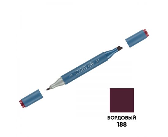 Маркер двусторонний для скетчинга Гамма "Студия", бордовый, корпус трехгранный, пулевид./клиновид. наконечники 1204M0188