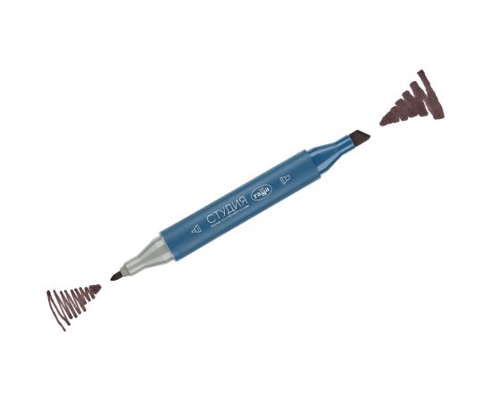 Маркер двусторонний для скетчинга Гамма "Студия", бордовый, корпус трехгранный, пулевид./клиновид. наконечники 1204M0188